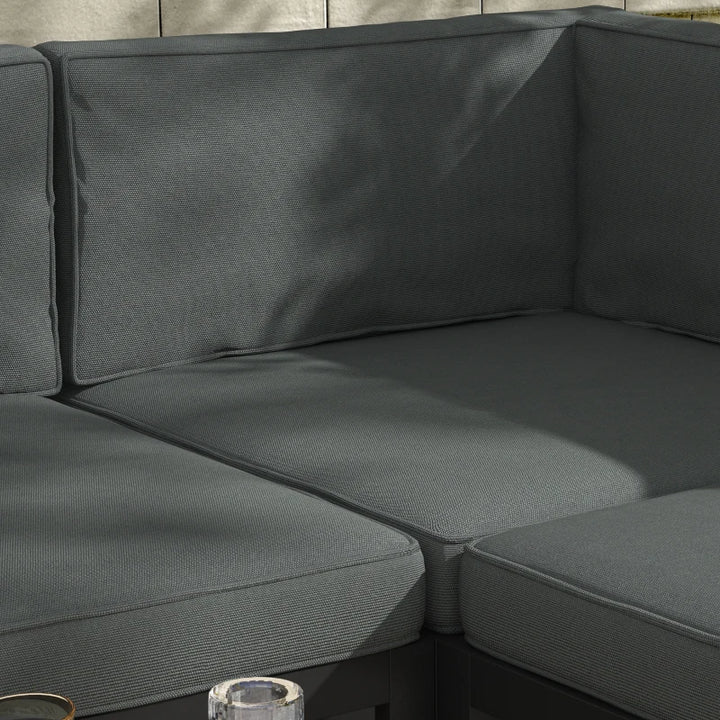 14pc Replacement Back and Seat Cushions for Outdoor Rattan 7pc Patio Furniture Set - Grey