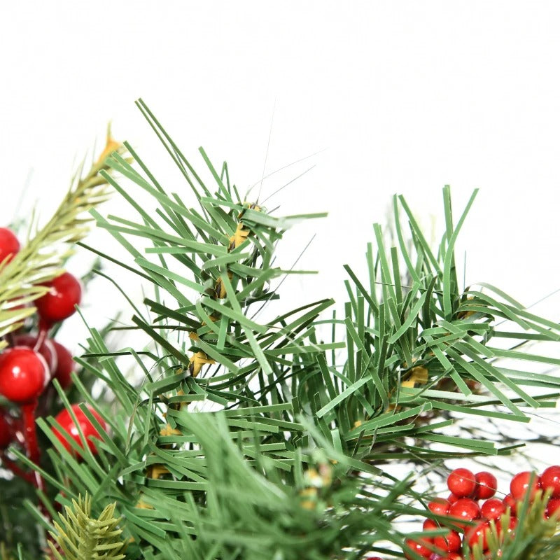 2pc 1.5ft Pre-lit Artificial Christmas Holiday Tree Planter Bush w/ Pinecones, Berries - Green