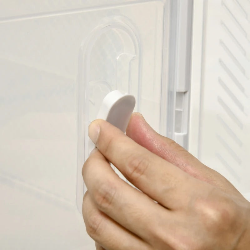 18 Cube Stackable Modular Shoe Rack Home Storage Organizer Shelf Cabinet w Doors, Clear & White