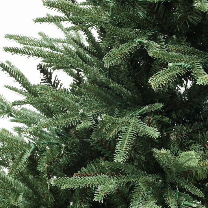 6ft 1022-Tip Prelit Natural-Look Artificial Christmas Holiday Fake Tree w 280 LED Lights, Green