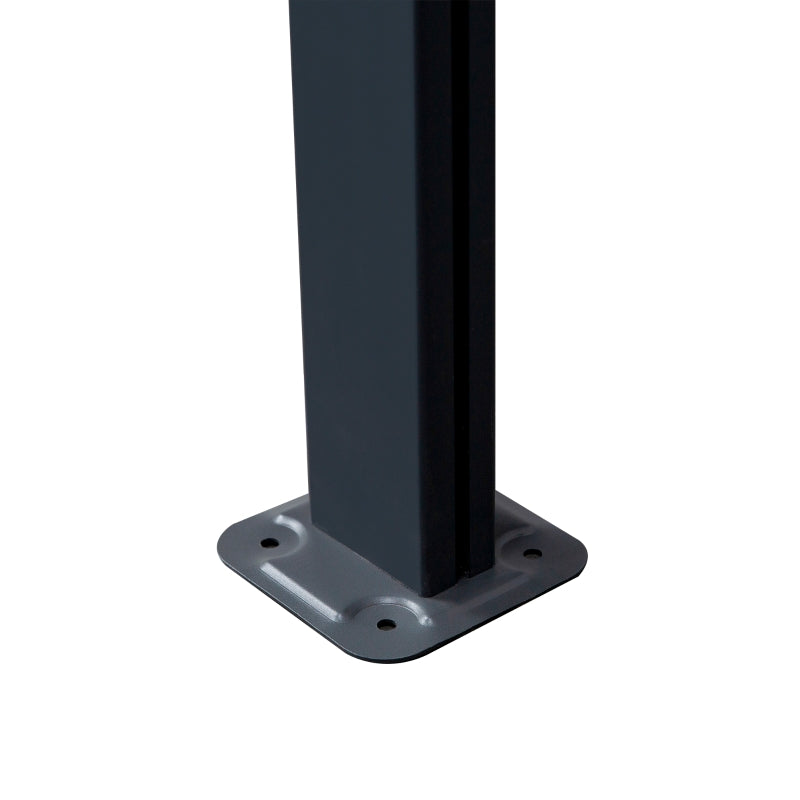 10' x 10' Sloped Aluminum PC Hardtop Adjustable Gazebo Pergola Awning Patio Canopy Shelter Grey