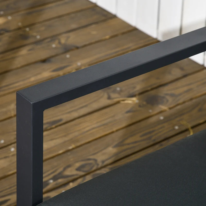 6pc Steel PE Rattan Wicker Outdoor Conversation Metal Sofa Patio Set w Cushions - Beige, Grey