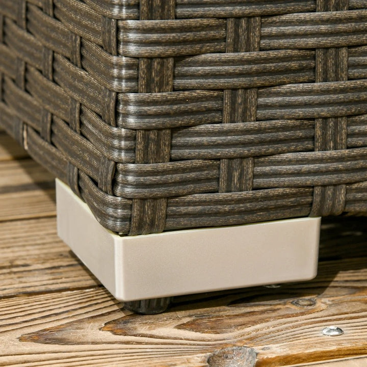 6pc Premium L-Shape PE Rattan Wicker Sectional Conversation Sofa Set Outdoor Patio, Brown, Grey