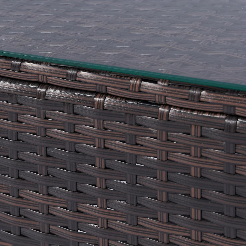 4pc PE Rattan Wicker Conversation Loveseat Armchairs w Cushions Outdoor Patio, Mix Brown, Beige