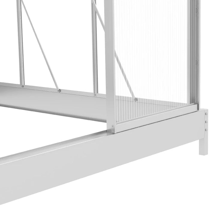 6' x 6' Walk-in Aluminum Polycarbonate Greenhouse for Outdoor Backyard Garden, Grey