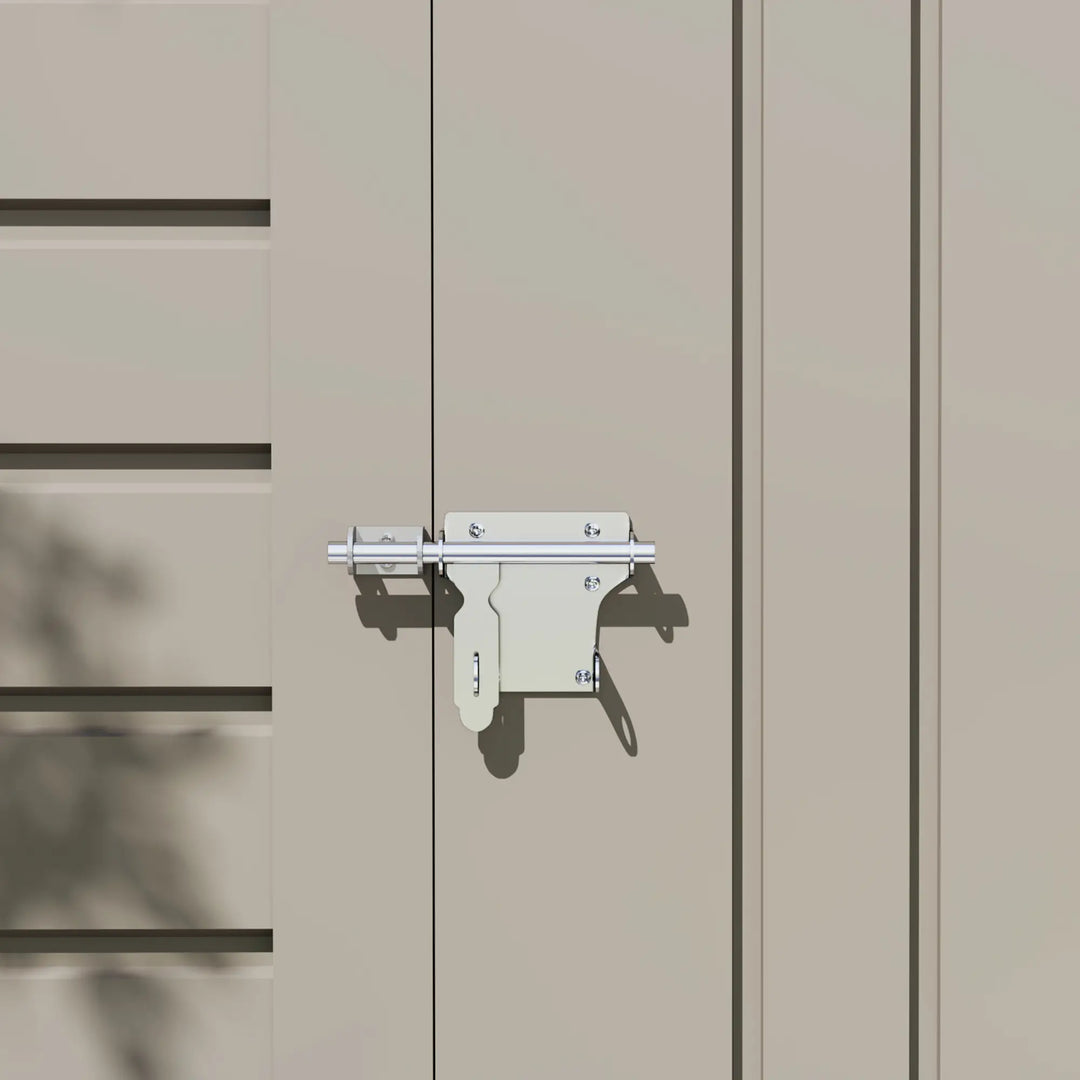 6' x 4' Galv Steel Metal Outdoor Bike Tool Storage Utility Garden Shed, Swing Door, Vents, Lt Grey