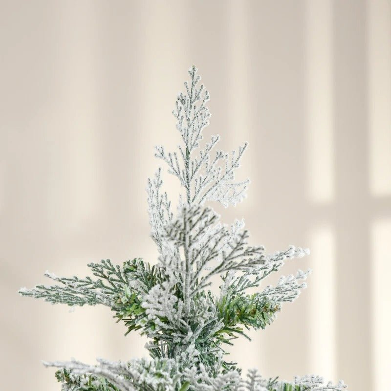 6ft 517-Tip Unlit Frosted Realistic Christmas Holiday Xmas Tree w Cypress Branches – Snow Green