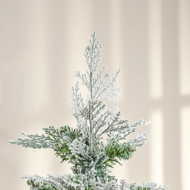 6ft 517-Tip Unlit Frosted Realistic Christmas Holiday Xmas Tree w Cypress Branches – Snow Green
