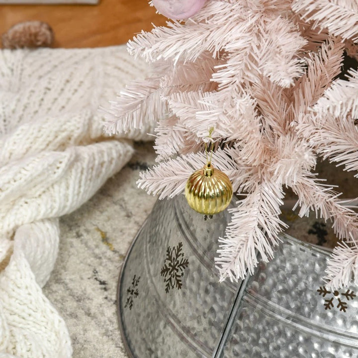 6ft 406-Tip Unlit Pencil Ombre Artificial Holiday Christmas Tree w Base, Pink & White Gradient