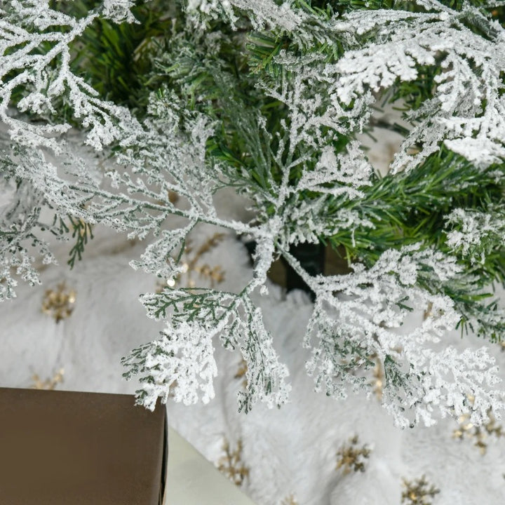 6ft 517-Tip Unlit Frosted Realistic Christmas Holiday Xmas Tree w Cypress Branches – Snow Green