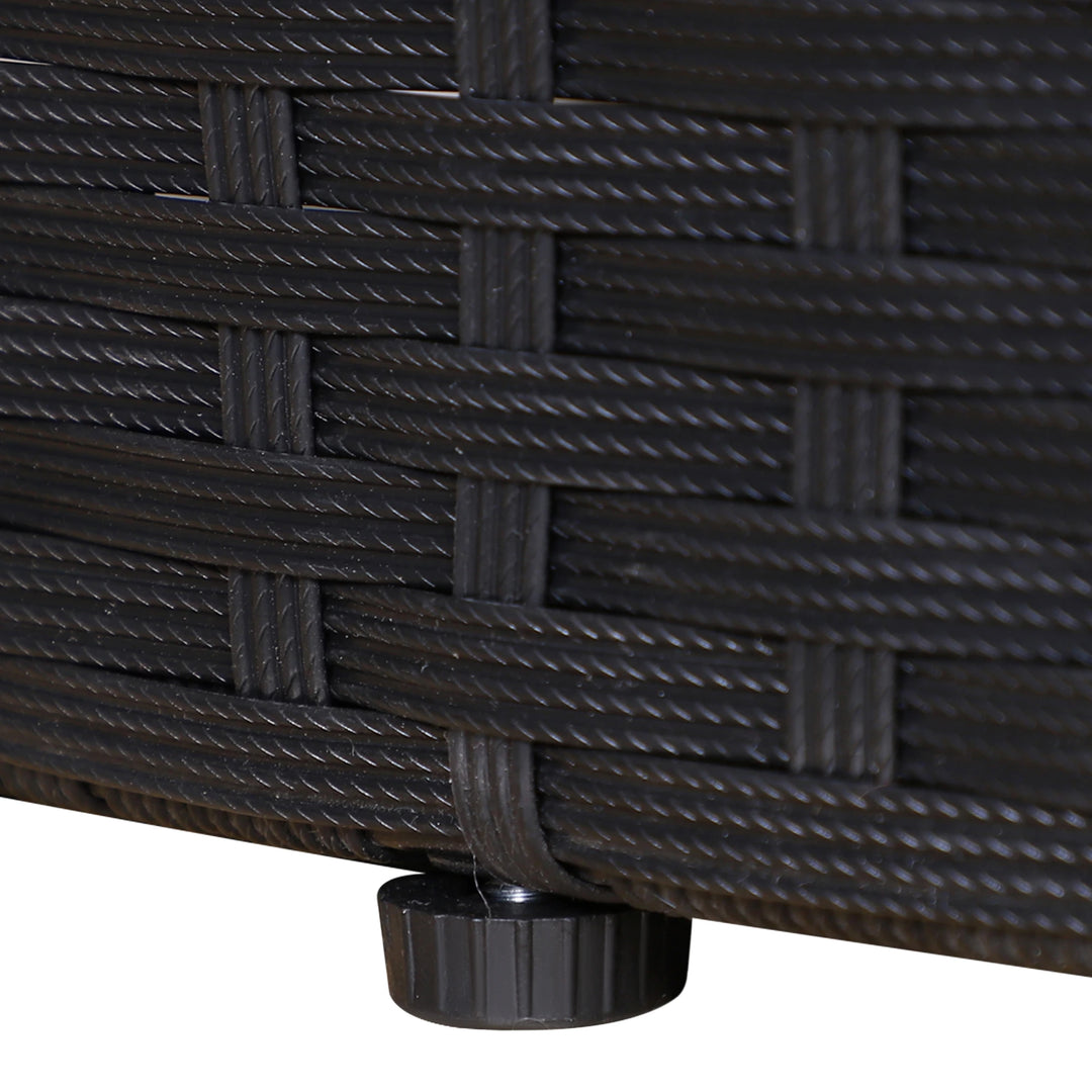 4pc PE Rattan Wicker Round Canopy Daybed Lounge Outdoor Patio Sofa w Cushions, Black, Cream White