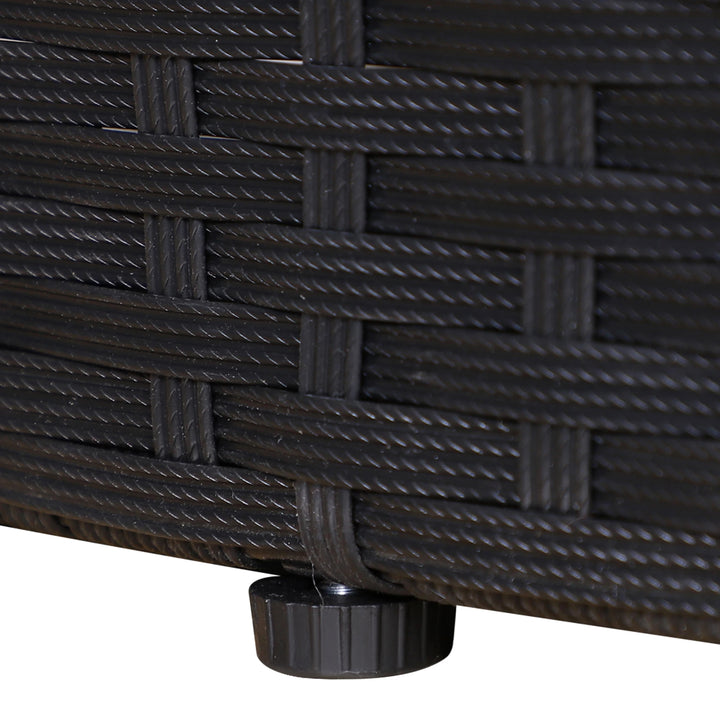 4pc PE Rattan Wicker Round Canopy Daybed Lounge Outdoor Patio Sofa w Cushions, Black, Cream White