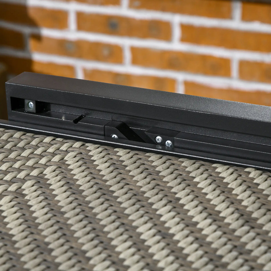 35-71" Extendable Space-Saving Outdoor Dining Patio Table w Rattan Top for 4-8, Grey, Brown, Black