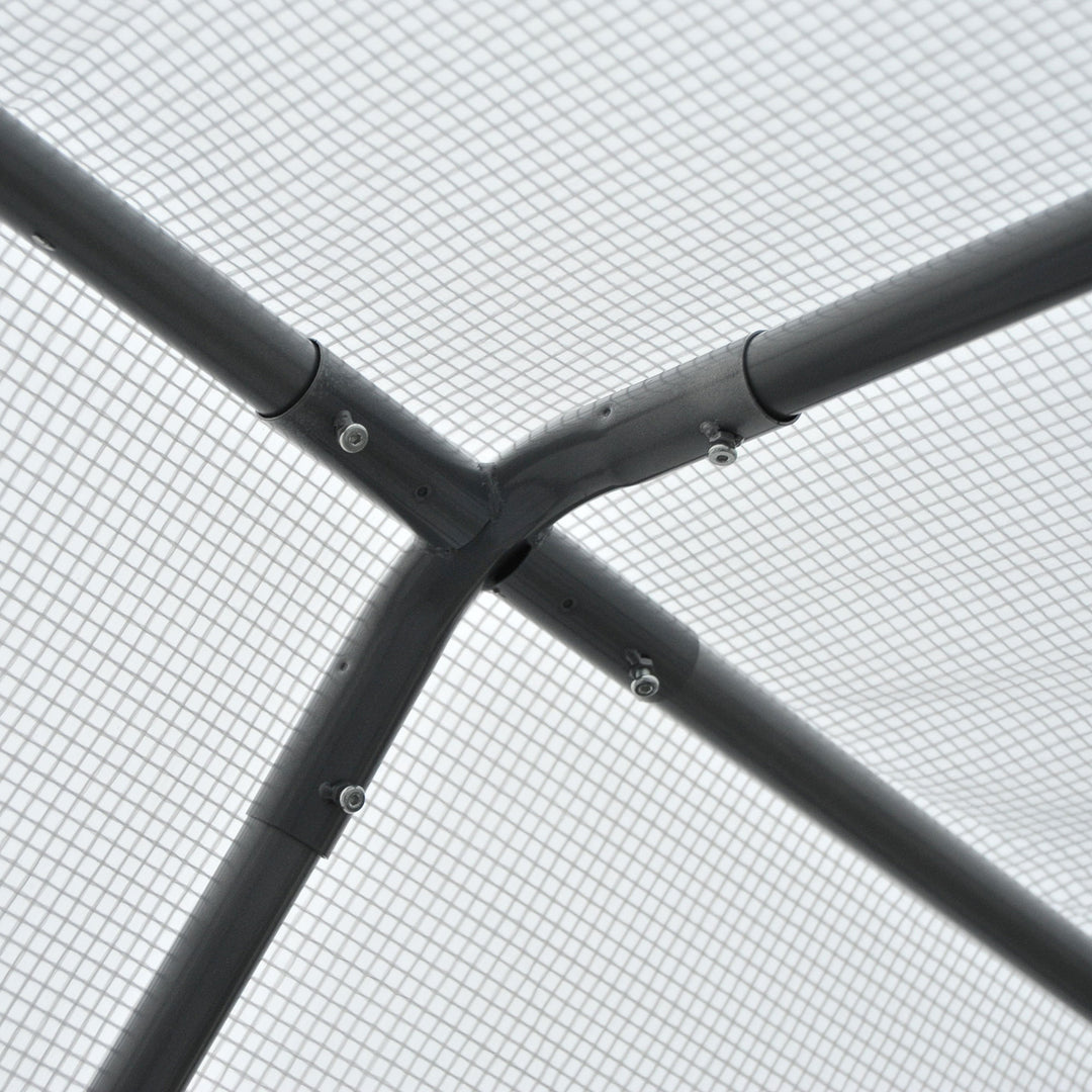 8' x 6' x 7.4' Walk-in Greenhouse w 2 Roll Up Doors Windows, Outdoor Garden Plants, White, Grey