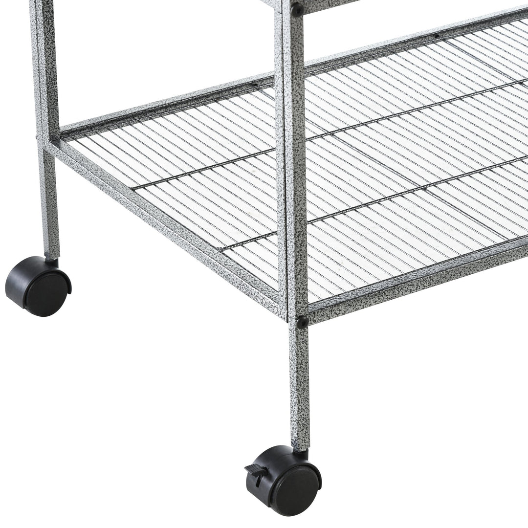 Large Rolling Bird Cage - Silver