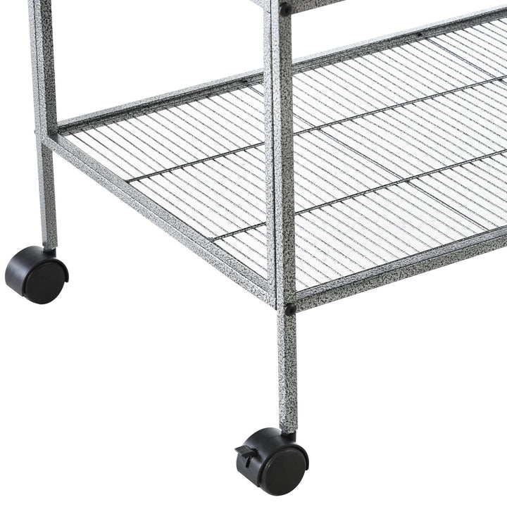 Large Rolling Bird Cage - Silver