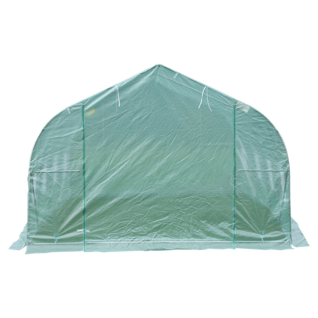 19.5' x 10' x 7' Large Heavy Duty Walk-in Tunnel Greenhouse w Door Windows Outdoor Garden Green