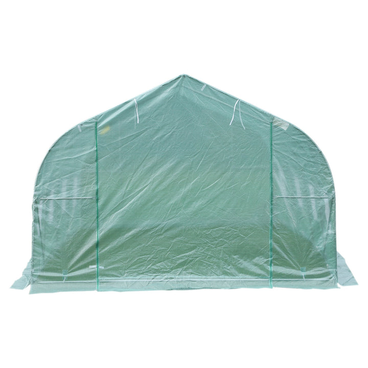 19.5' x 10' x 7' Large Heavy Duty Walk-in Tunnel Greenhouse w Door Windows Outdoor Garden Green