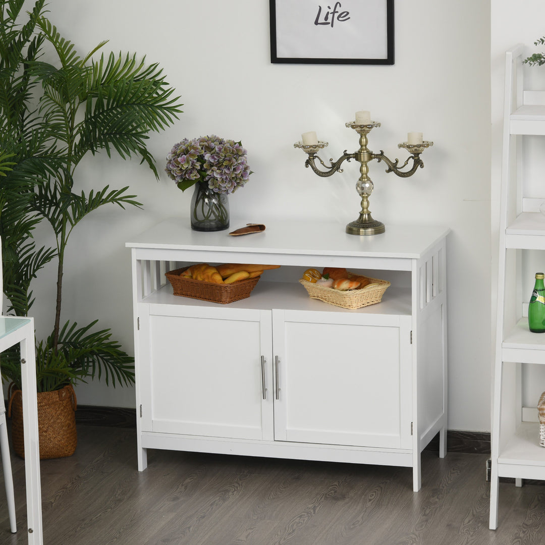 Wooden Console Table w/ Storage - White