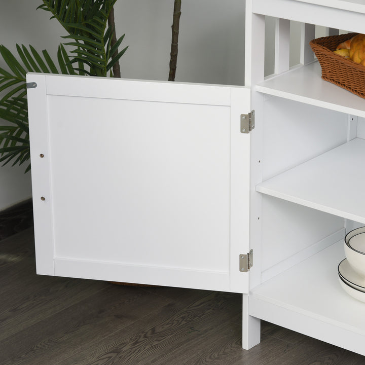 Wooden Console Table w/ Storage - White