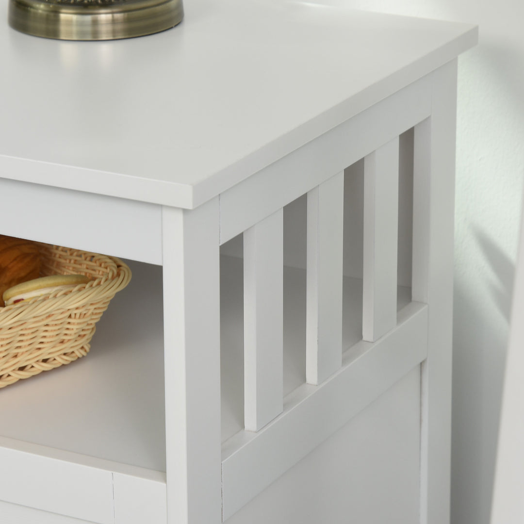 Wooden Console Table w/ Storage - White