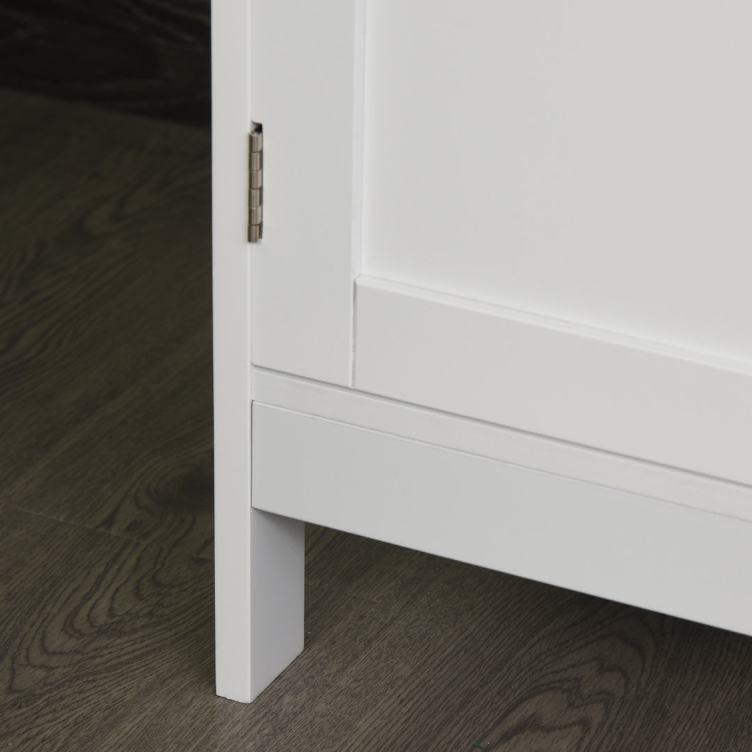 Wooden Console Table w/ Storage - White