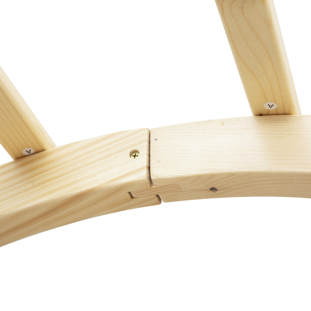 Wooden Garden Arbor Arch Trellis w Bench Seat for Outdoor Vines, Climbing Plants, Natural Fir