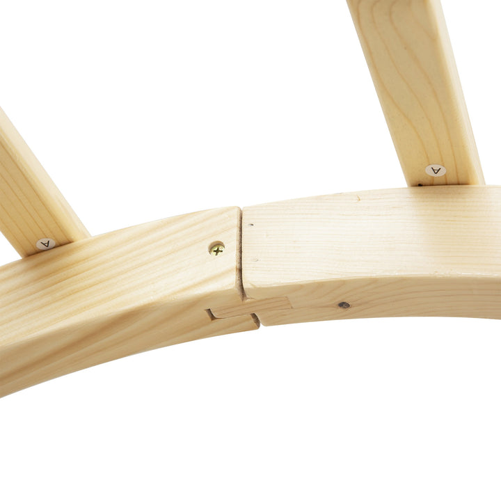 Wooden Garden Arbor Arch Trellis w Bench Seat for Outdoor Vines, Climbing Plants, Natural Fir