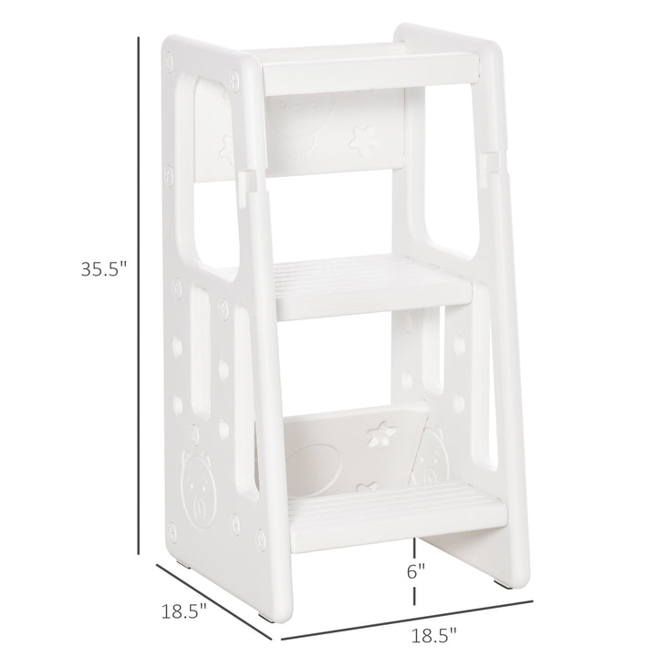 Kids Adjustable Step Stool - White