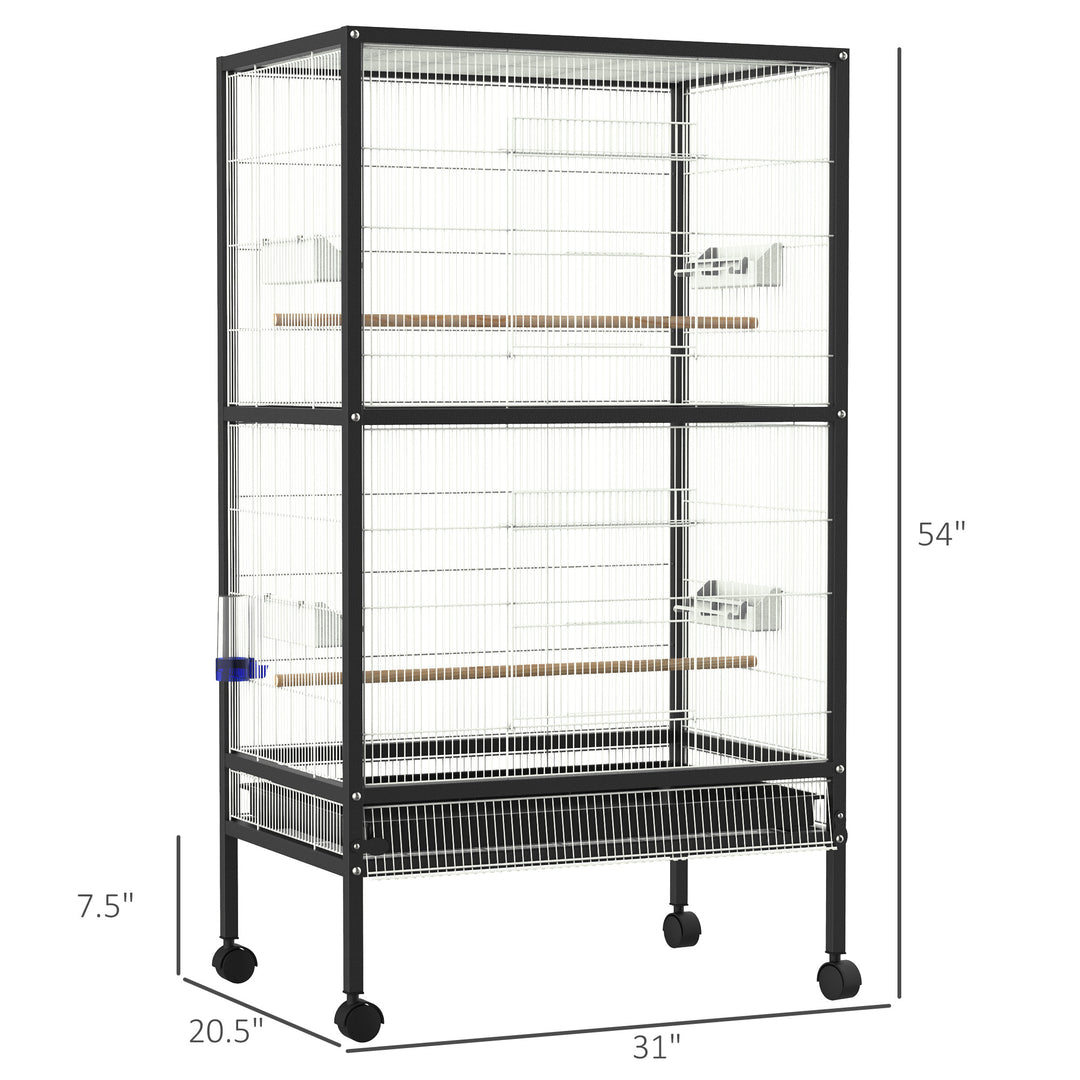 54-Inch Bird Cage - Black and White