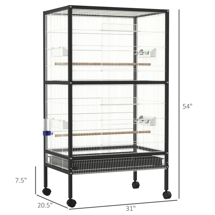 54-Inch Bird Cage - Black and White