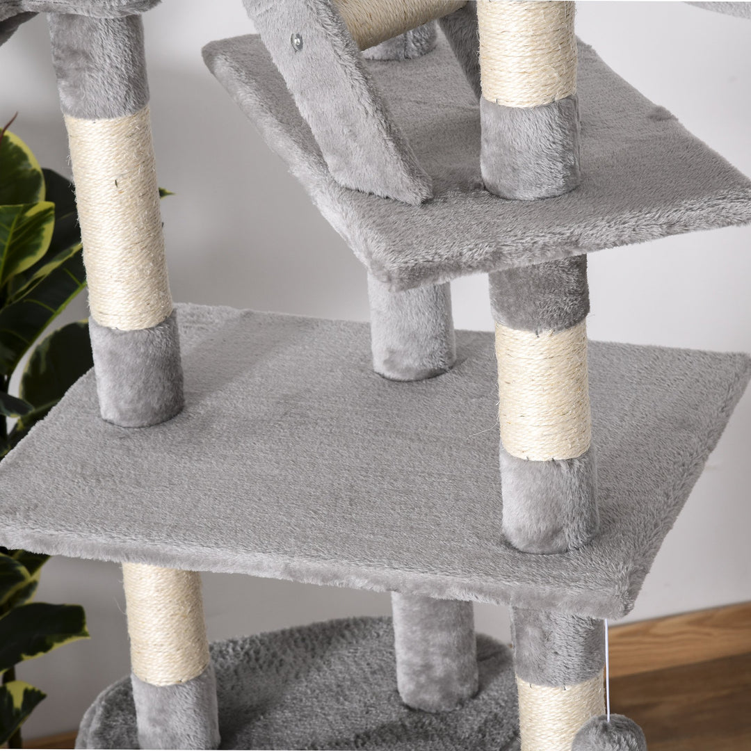 Adjustable Tall Cat Tree w/ Condos - Light Grey