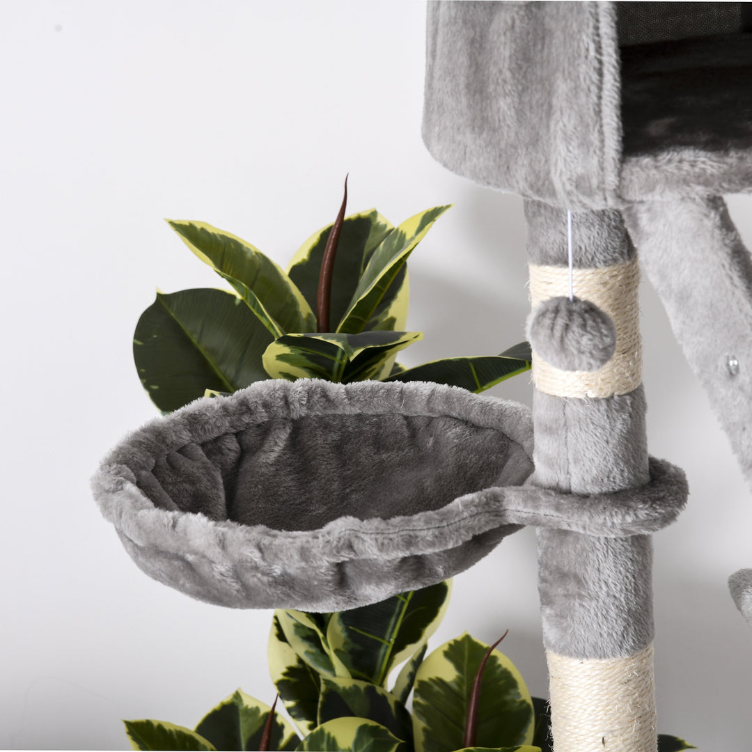 Adjustable Tall Cat Tree w/ Condos - Light Grey