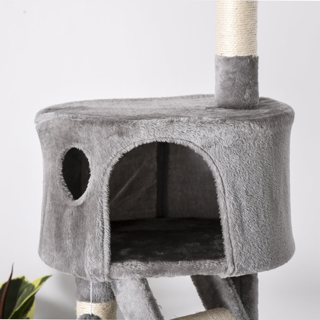Adjustable Tall Cat Tree w/ Condos - Light Grey