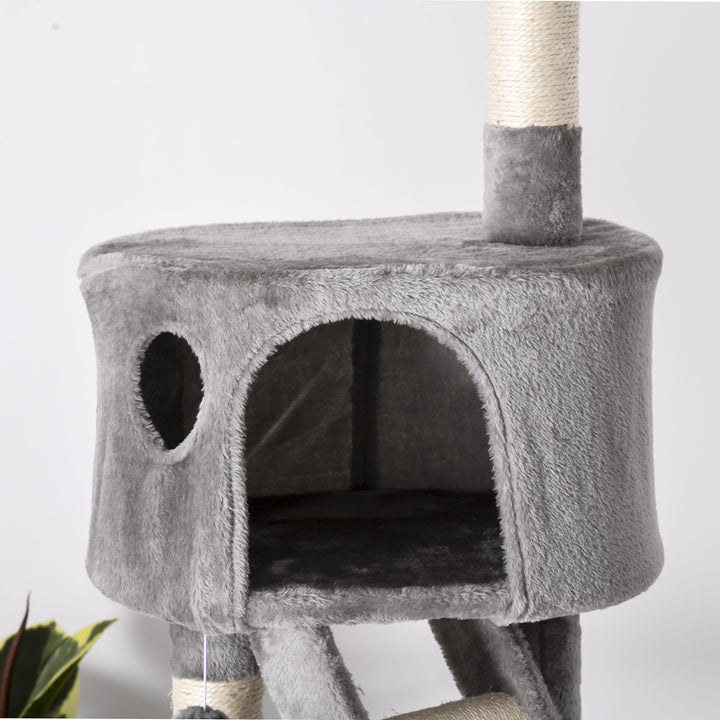 Adjustable Tall Cat Tree w/ Condos - Light Grey