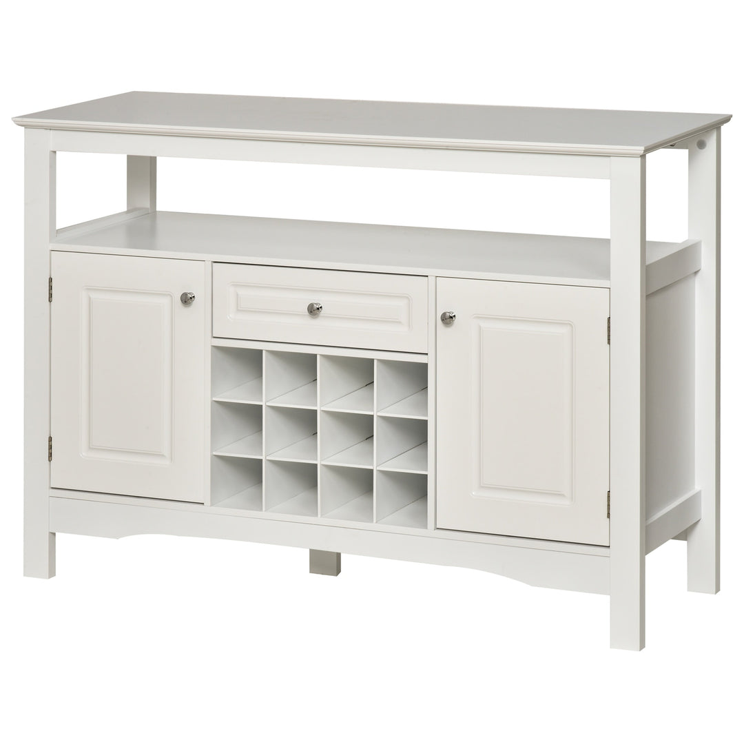 Modern Storage Cabinet w/ Wine Rack - White