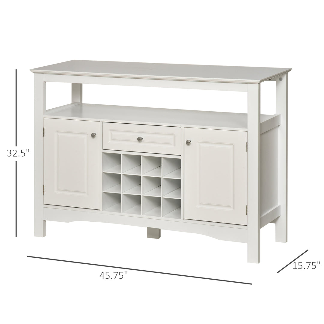 Modern Storage Cabinet w/ Wine Rack - White