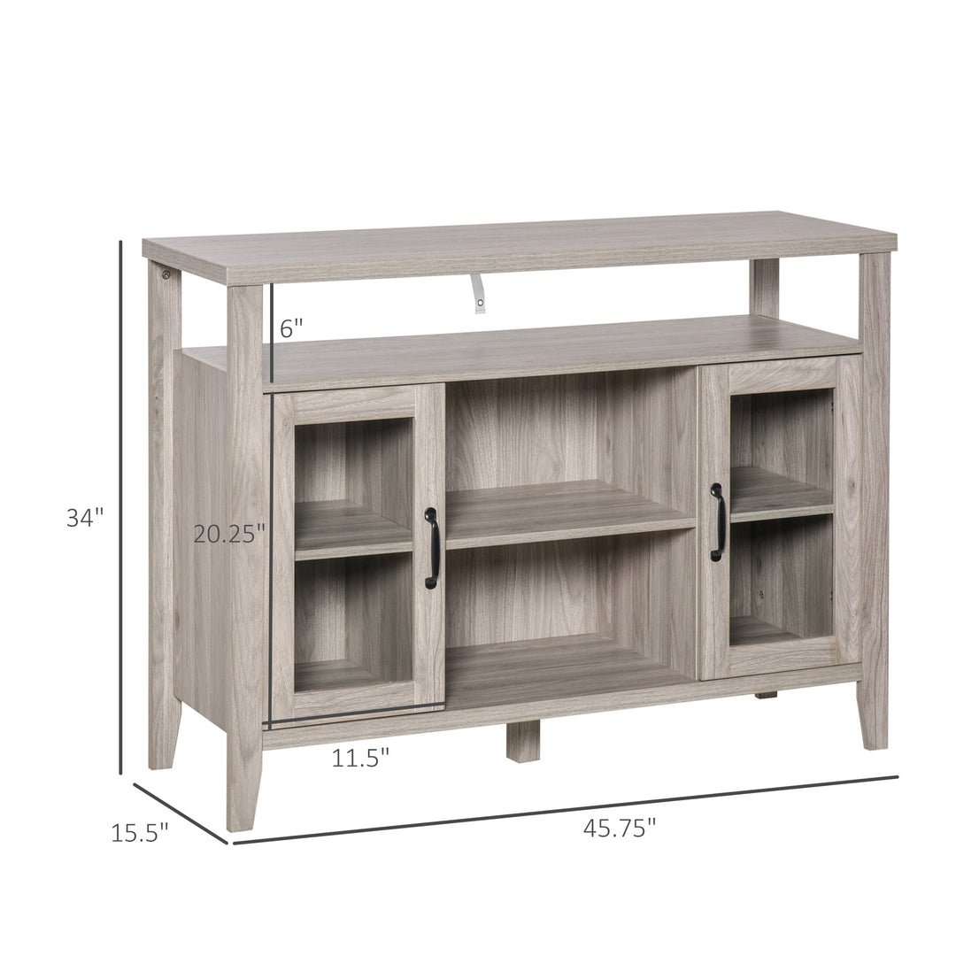 Rustic Sideboard Indoor Kitchen Storage Buffet Cabinet Cupboard & Hutch for Dining Room - Grey