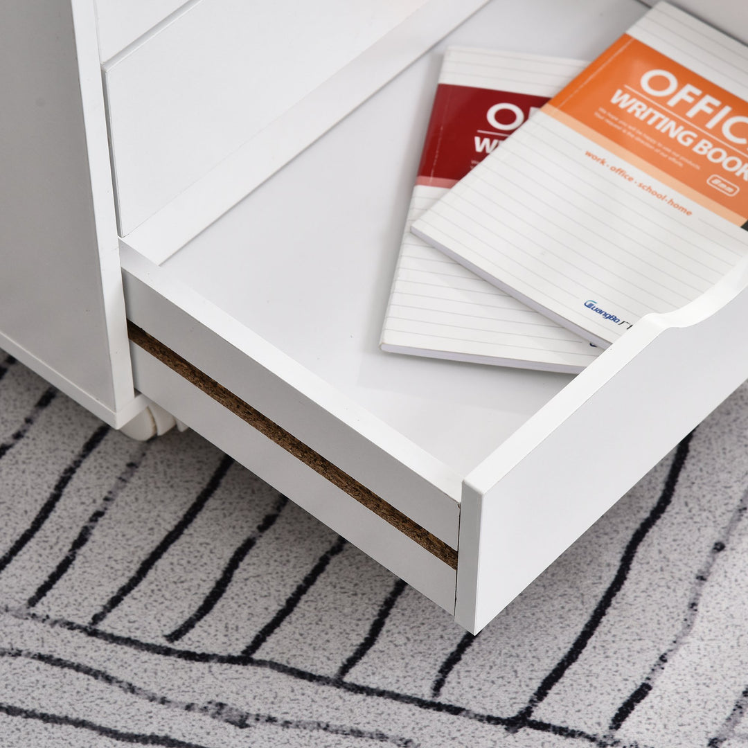 3-Drawer 4-Shelf Cabinet for Home Office - White