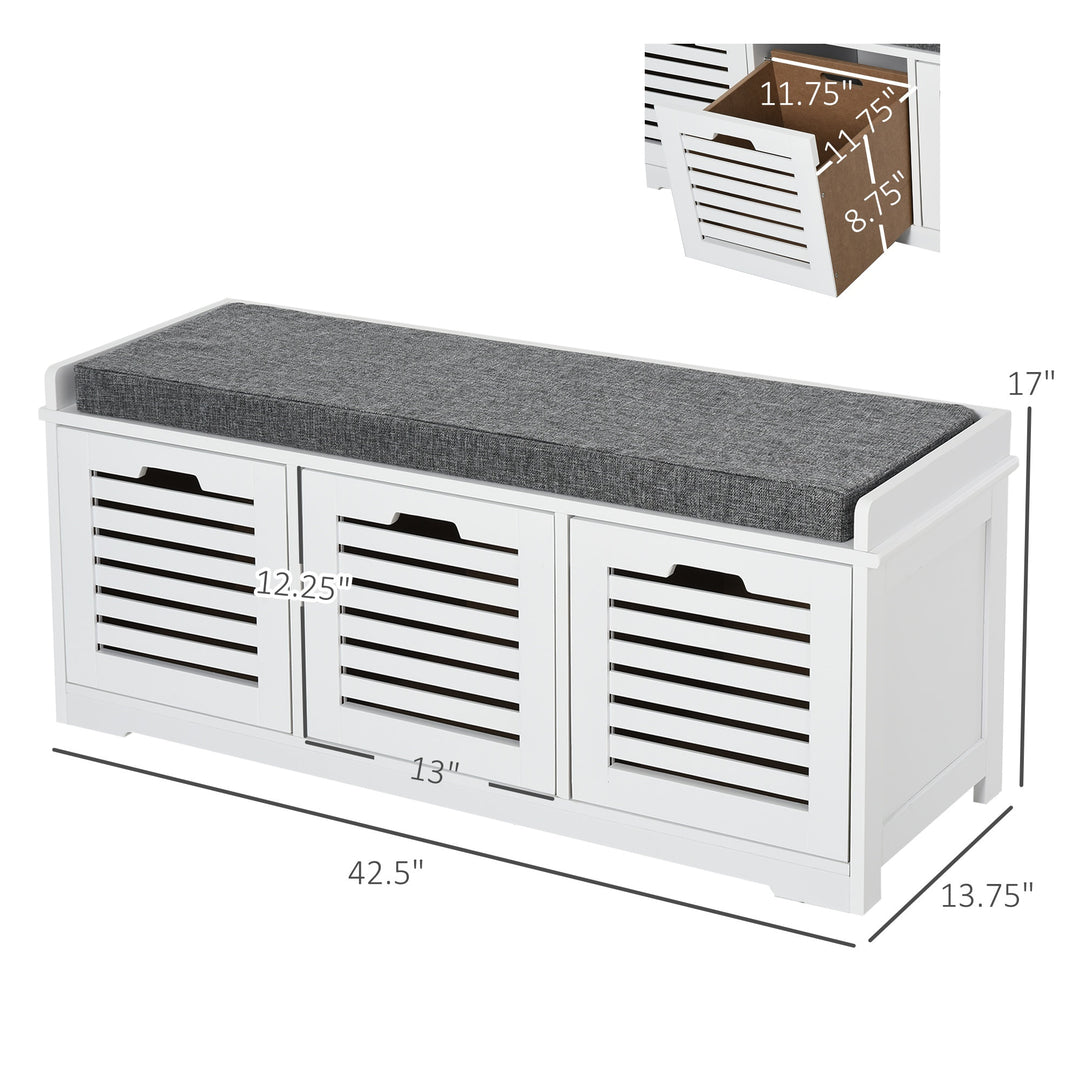 2-in-1 Shoe Cabinet and Bench - Grey and White
