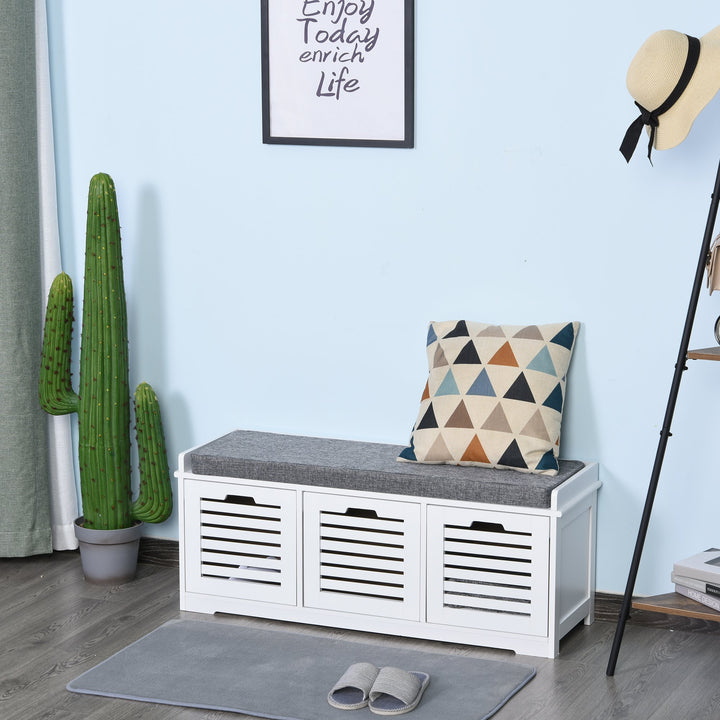 2-in-1 Shoe Cabinet and Bench - Grey and White