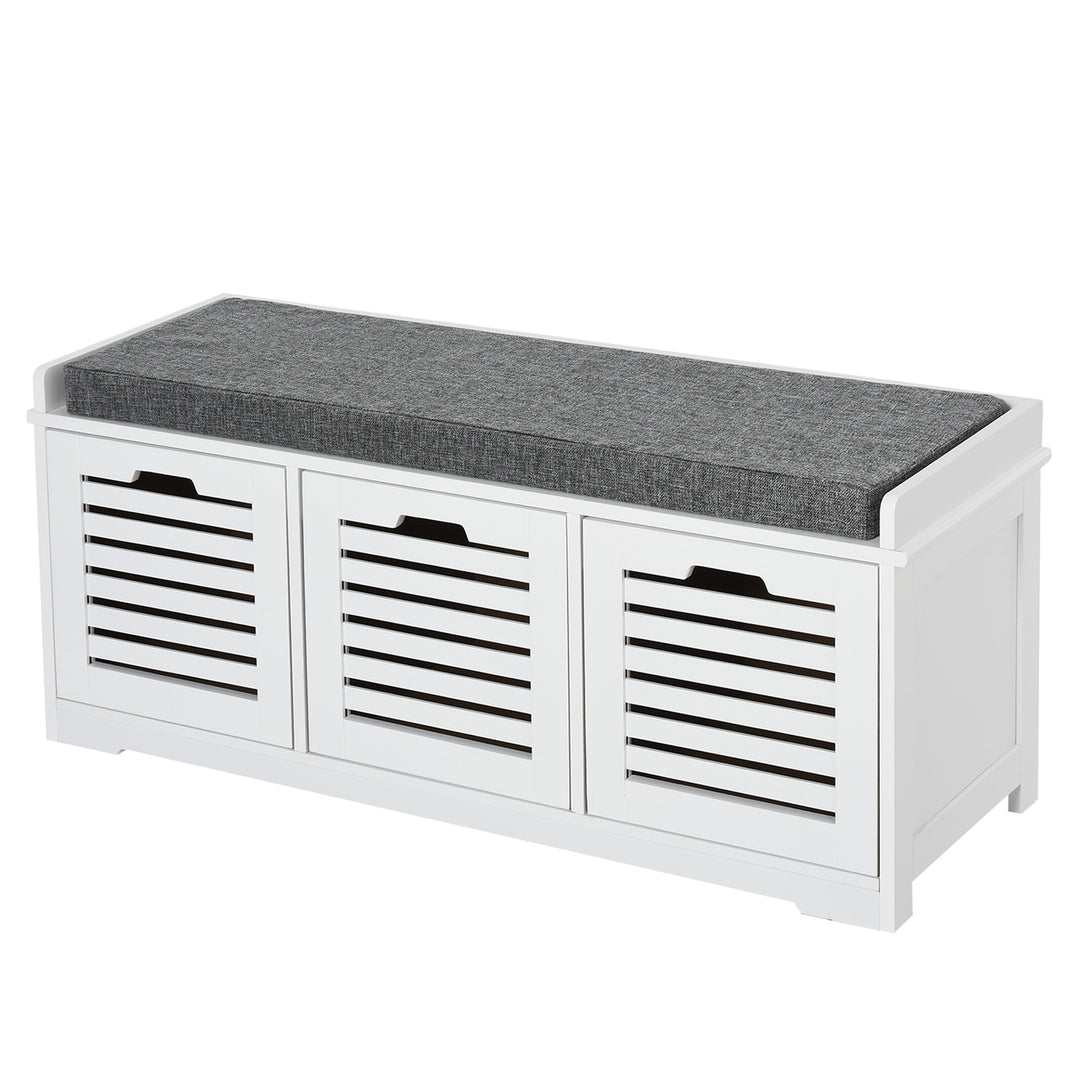 2-in-1 Shoe Cabinet and Bench - Grey and White