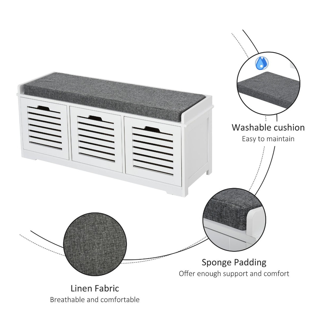 2-in-1 Shoe Cabinet and Bench - Grey and White