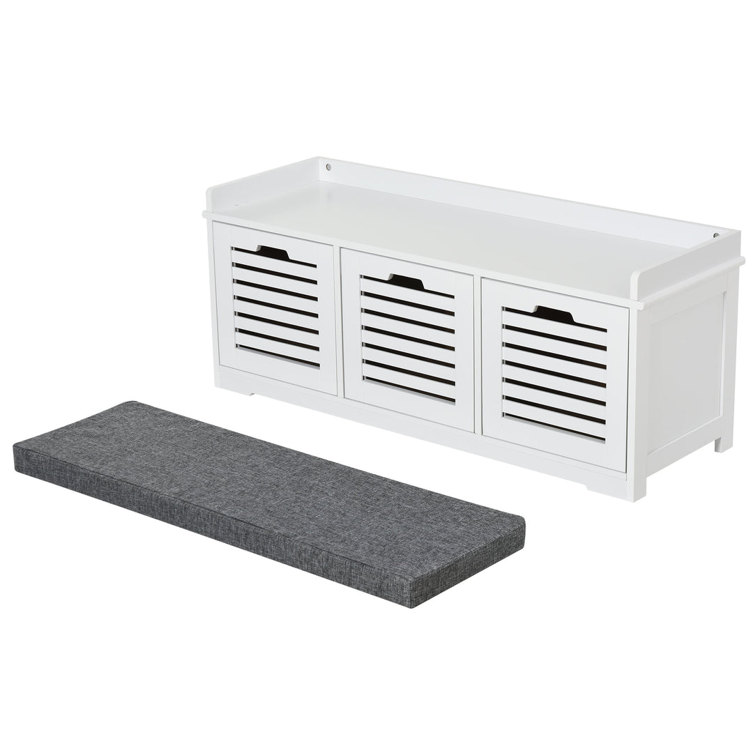 2-in-1 Shoe Cabinet and Bench - Grey and White