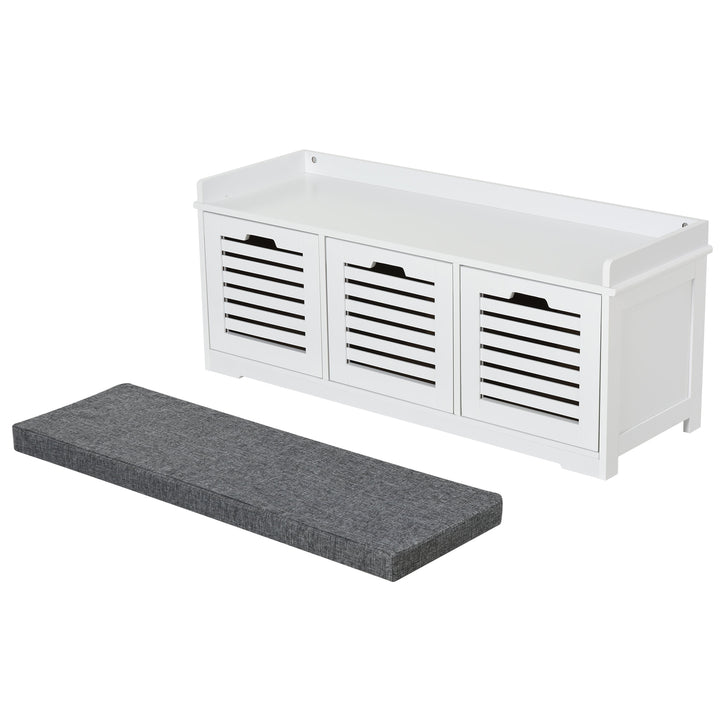 2-in-1 Shoe Cabinet and Bench - Grey and White