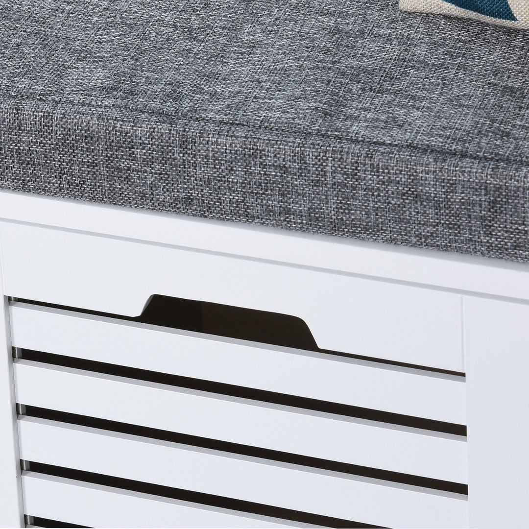 2-in-1 Shoe Cabinet and Bench - Grey and White