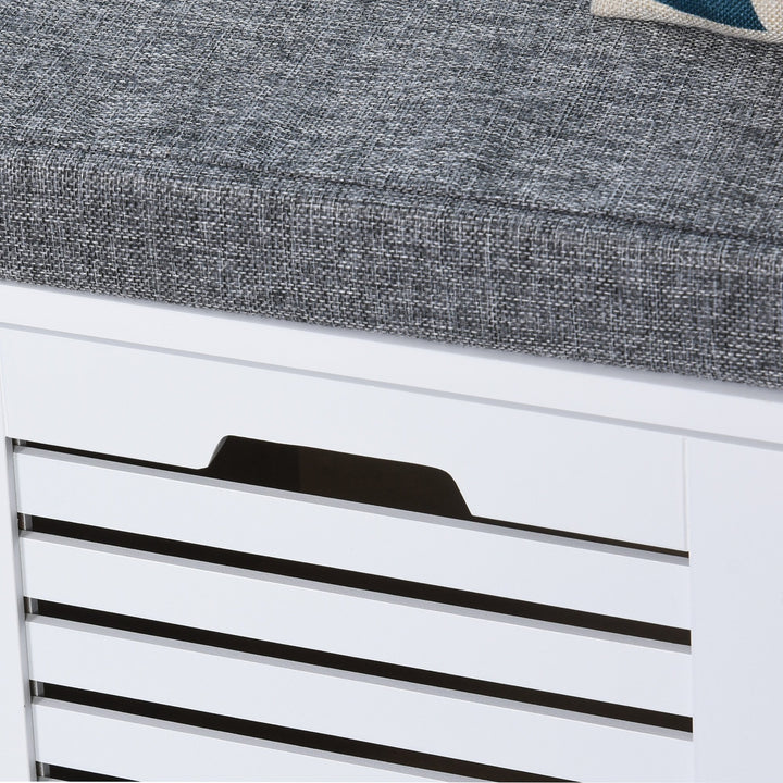 2-in-1 Shoe Cabinet and Bench - Grey and White