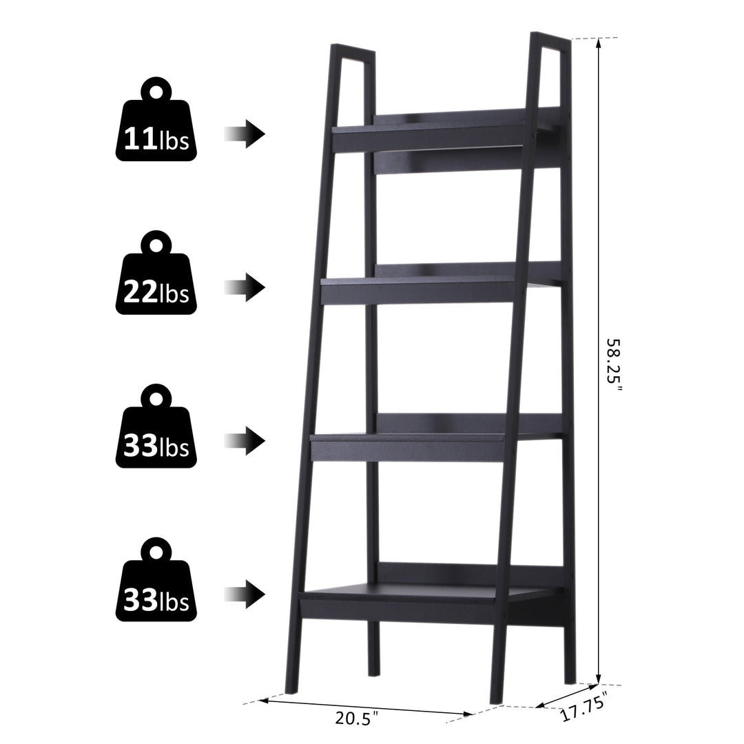 Set of 2 Ladder-Style Bookcases - Black