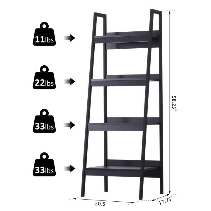Set of 2 Ladder-Style Bookcases - Black