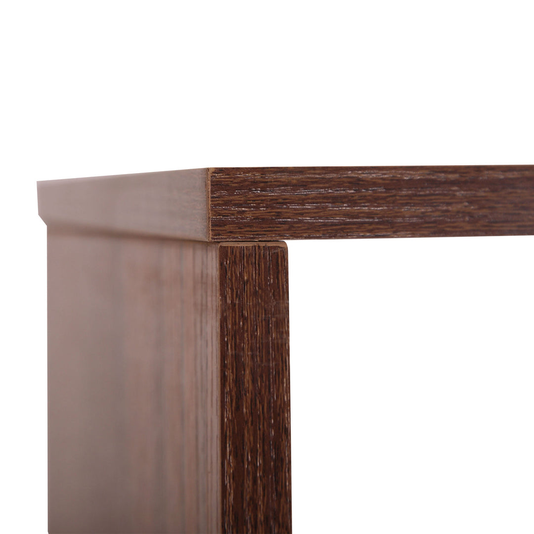 Modern 4-Tier S-Shaped Bookcase - Brown